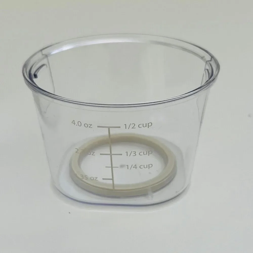 NEOFLAM Clear Plastic Grain Canister Storage Container W Measuring Cup Lid- 1.3L